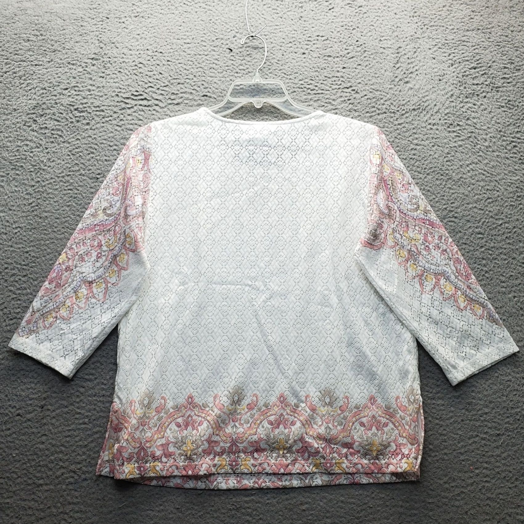 Vintage Alfred Dunner Blouse Top Womens M Multi Lace Beaded Lined Long Sleeve Round Neck Size M / US 6-8 / IT 42-44 - 2 Thumbnail