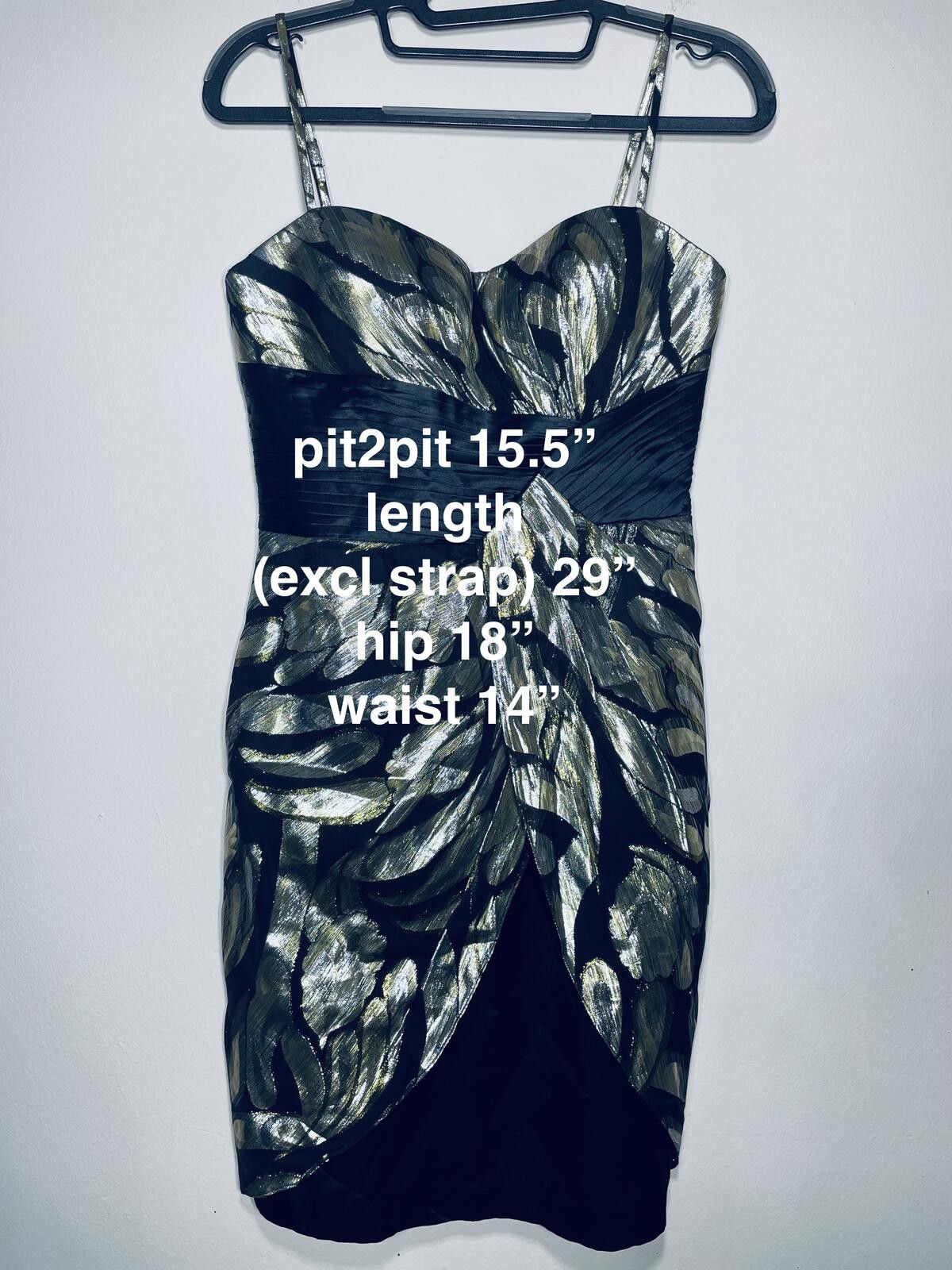 Other Aidan Mattox Metallic Silk Cocktail Mini dress formal Sz 4 Size S / US 4 / IT 40 - 3 Thumbnail