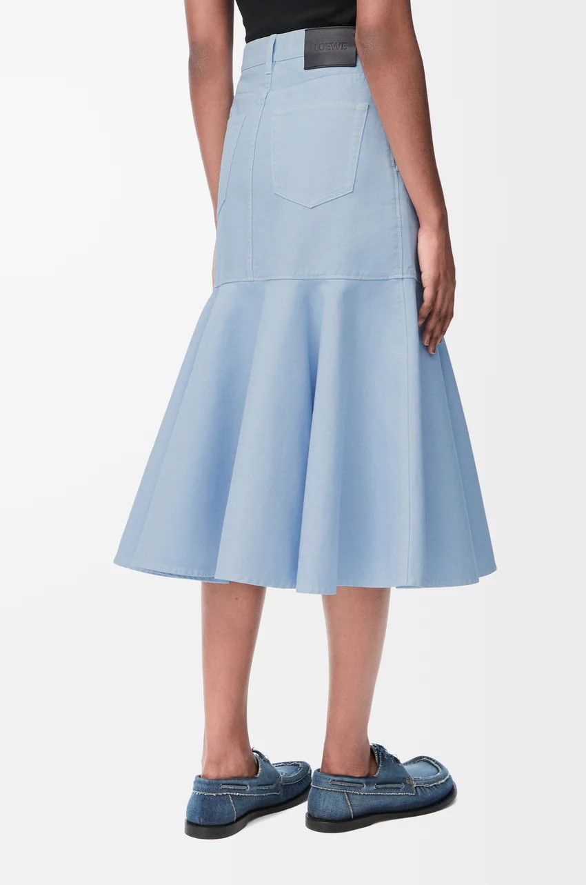 Loewe o1loc1c0525 Skirt in Cotton in Light Blue Size 28" / US 6 / IT 42 - 4 Thumbnail