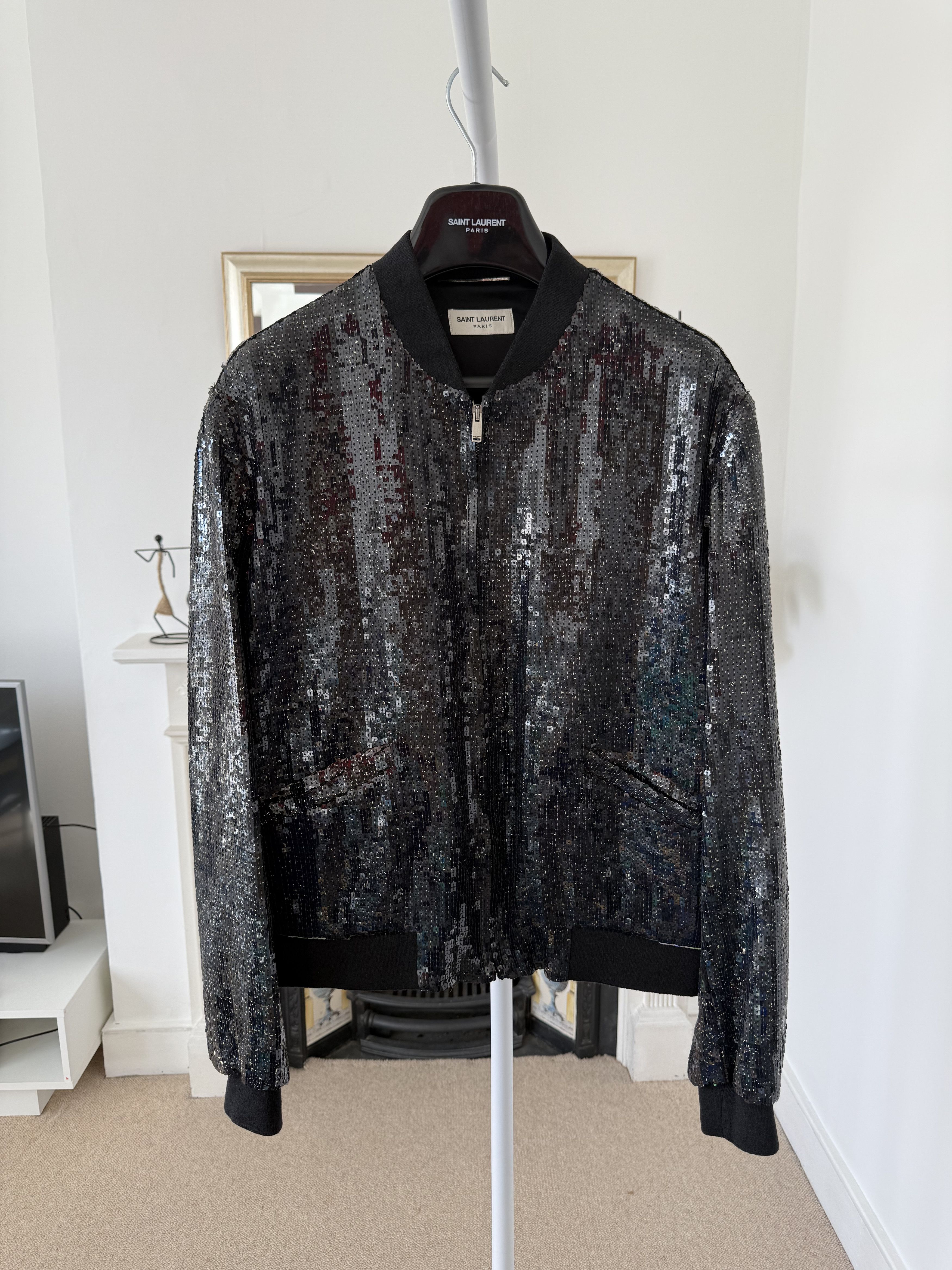 Saint Laurent Paris Saint Laurent Sequin Teddy Bomber Jacket Size US L / EU 52-54 / 3 - 1 Thumbnail