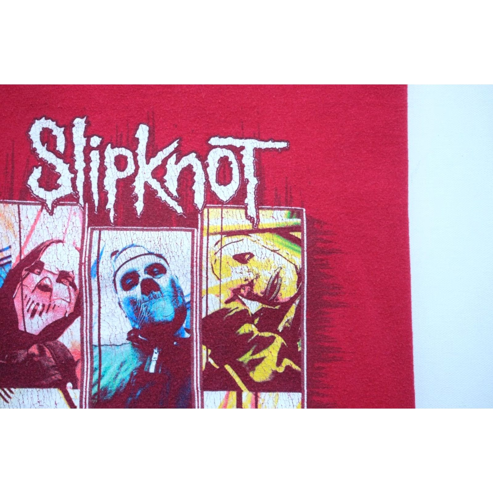 Vintage VINTAGE SLIPKNOT T-SHIRT Red Graphic Distressed Y2K IOWA TOUR BAND ROCK MUSIC SZ M Size US M / EU 48-50 / 2 - 4 Thumbnail