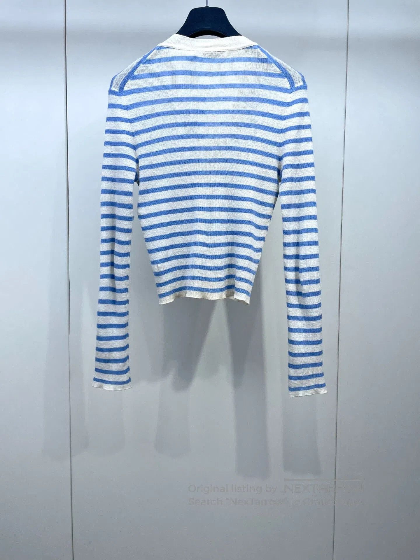 Dior Dior Blue White Striped Knit Cardigan. Size XS / US 0-2 / IT 36-38 - 2 Thumbnail