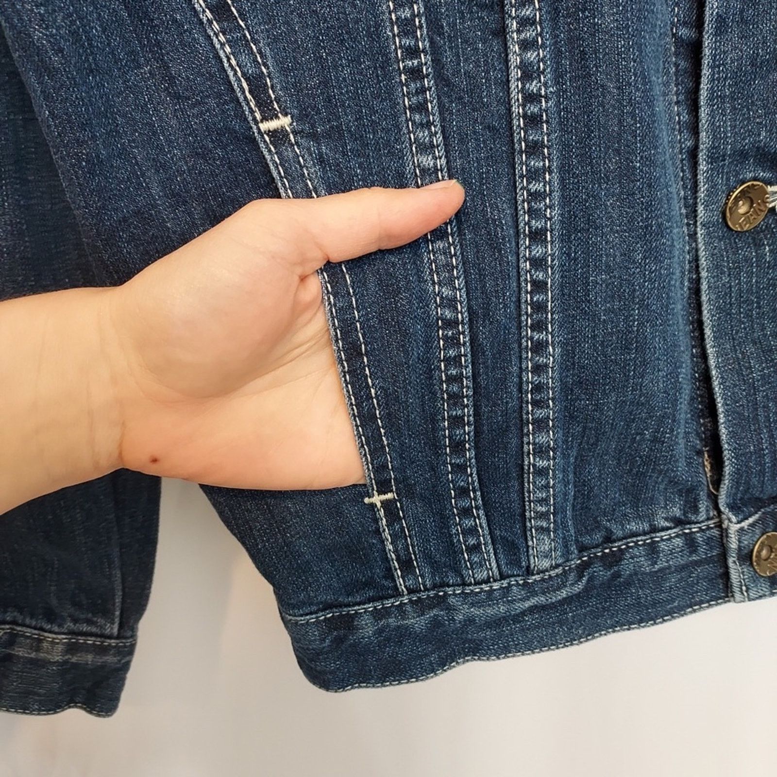Other UK Spot Jeans Blue Denim Button Utility Pockets Western Jacket Size M / US 6-8 / IT 42-44 - 6 Thumbnail