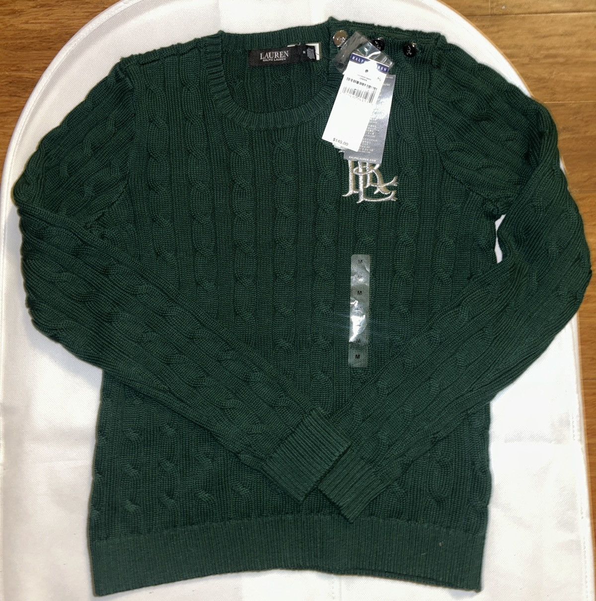 Lauren Ralph Lauren Luaren Ralph Lauren Button-Trim Cable-Knit Cotton Sweater Size M / US 6-8 / IT 42-44 - 4 Thumbnail