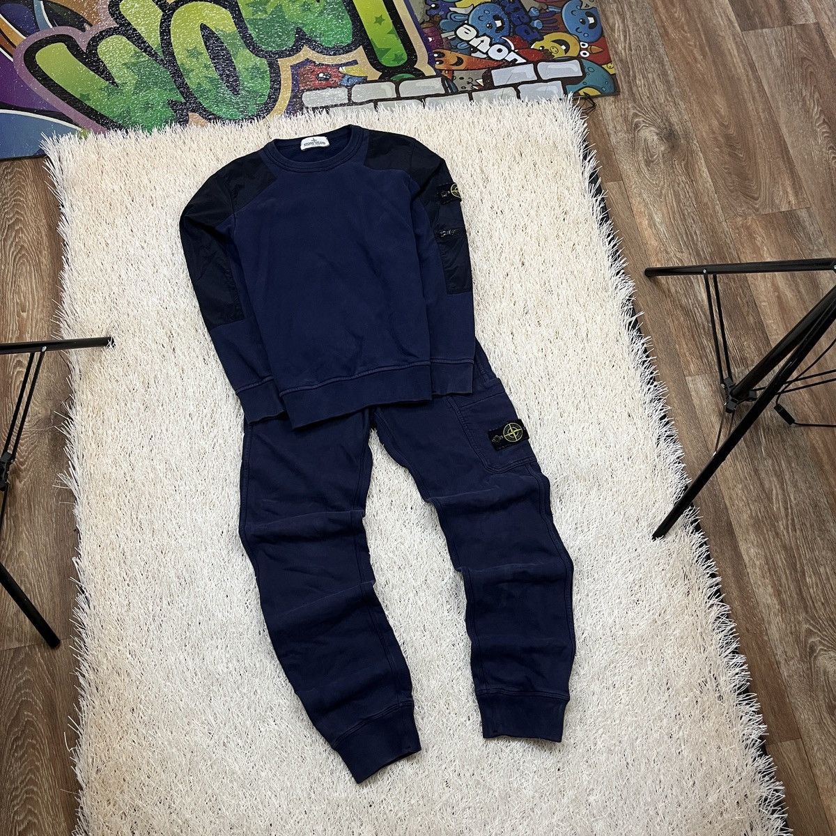 Stone Island Stone Island Junior Nylon Panel Tracksuit Sweatshirt Pants Size US XXS / EU 40 - 1 Thumbnail