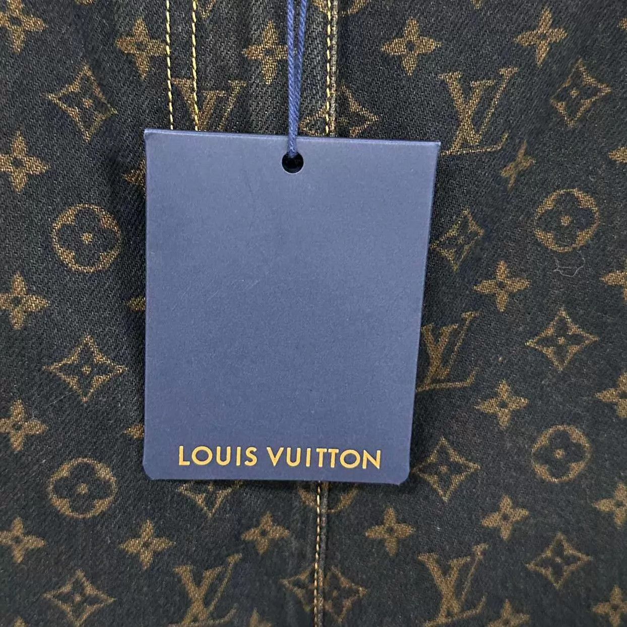 Louis Vuitton LV 25ss Black & Gold Monogram All Over Print Jeans 36 Size 26" / US 2 / IT 38 - 5 Thumbnail