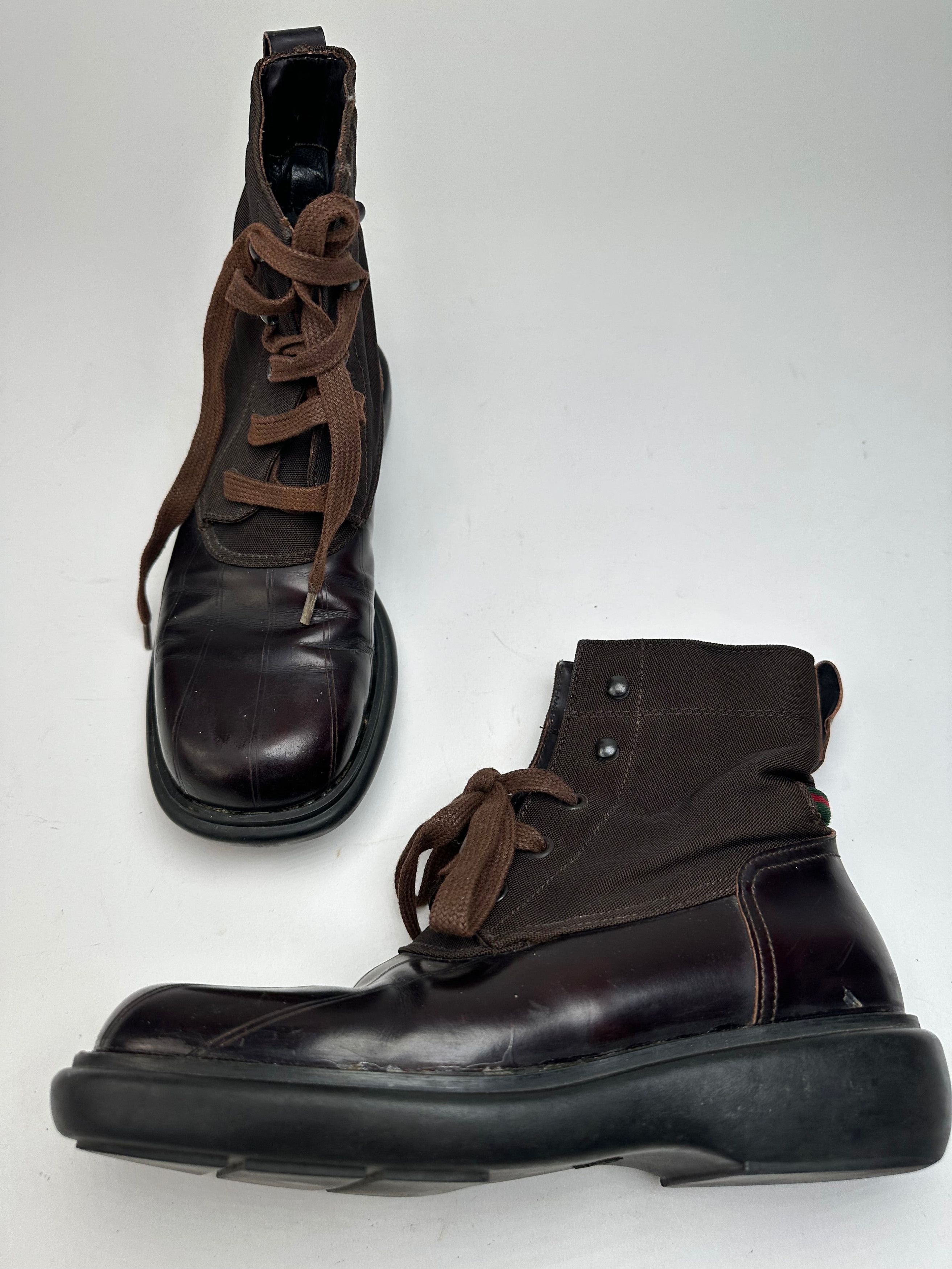 Gucci Vintage Leather Boots Black Brown 37 Size US 6 / IT 36 - 1 Thumbnail