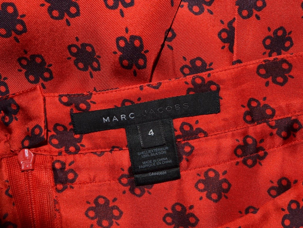 Marc Jacobs × Vintage Marc Jacobs Skirt 100% Silk Red Size 4 Size 25" / US 0 / IT 36 - 9 Thumbnail