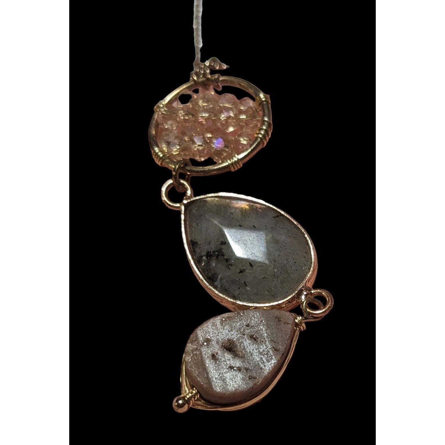 Other Gemstone Druzy Multilayer Charm Necklace Size ONE SIZE - 7 Thumbnail