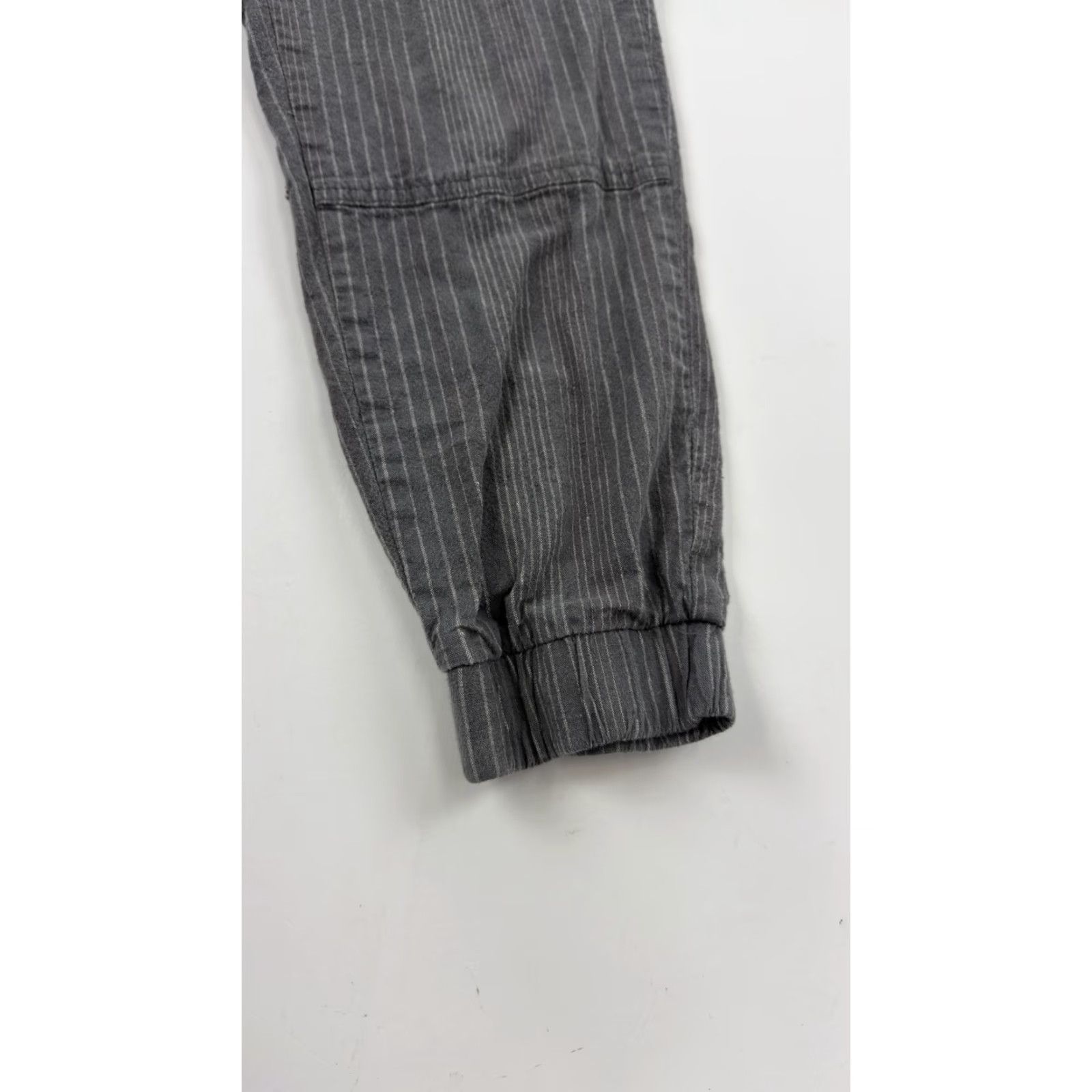 Prana prAna Pants Womens 0 Gray White Striped Drawstring Jogger Casual Cuffed Cotton Size 25" / US 0 / IT 36 - 2 Thumbnail