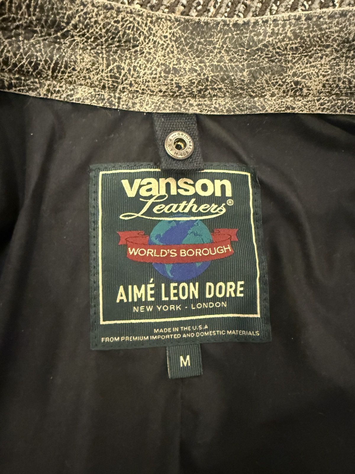 Aime Leon Dore × Vanson Leathers Aime Leon Dore X Vanson Distressed Leather Moto Jacket Size US M / EU 48-50 / 2 - 6 Thumbnail
