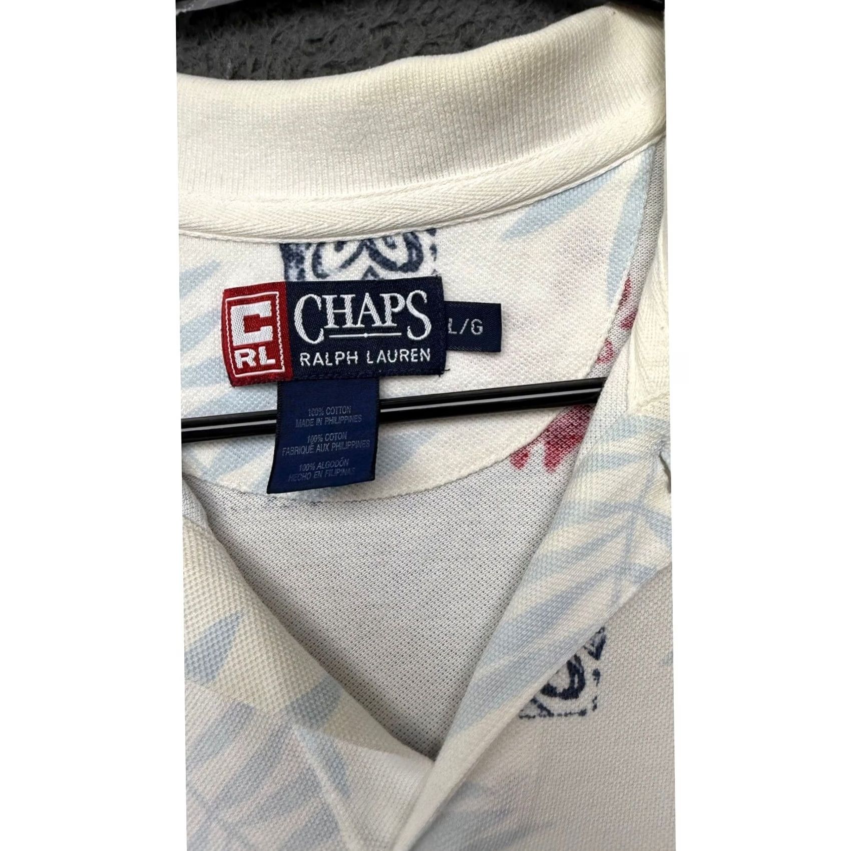 Ralph Lauren VINTAGE Chaps Ralph Lauren Polo Shirt Floral Short Sleeve Mens L White Red Casual Size US L / EU 52-54 / 3 - 2 Thumbnail