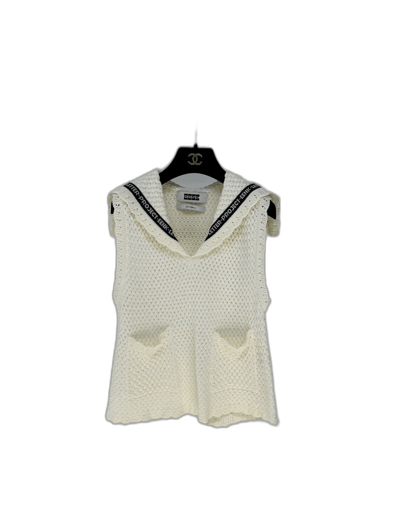 Maison Margiela EENK Knit Vest with Lace Collar-2506 Size S / US 4 / IT 40 - 1 Thumbnail