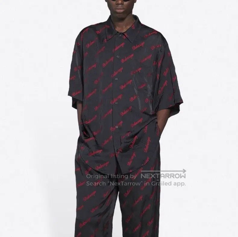 Balenciaga Balenciaga Satin silk texture, rose bullet screen logo emb Size XXS / US 00 / IT 34 - 6 Thumbnail