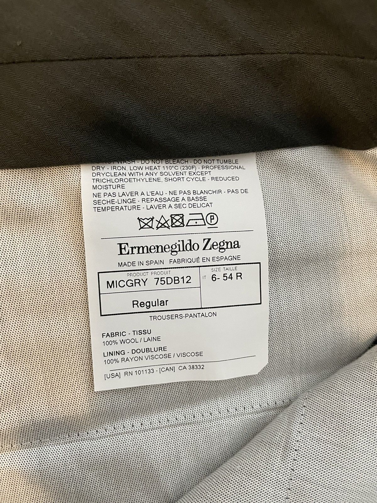 Ermenegildo Zegna Micronsphere Wool Dress Pant Size 38R - 8 Thumbnail