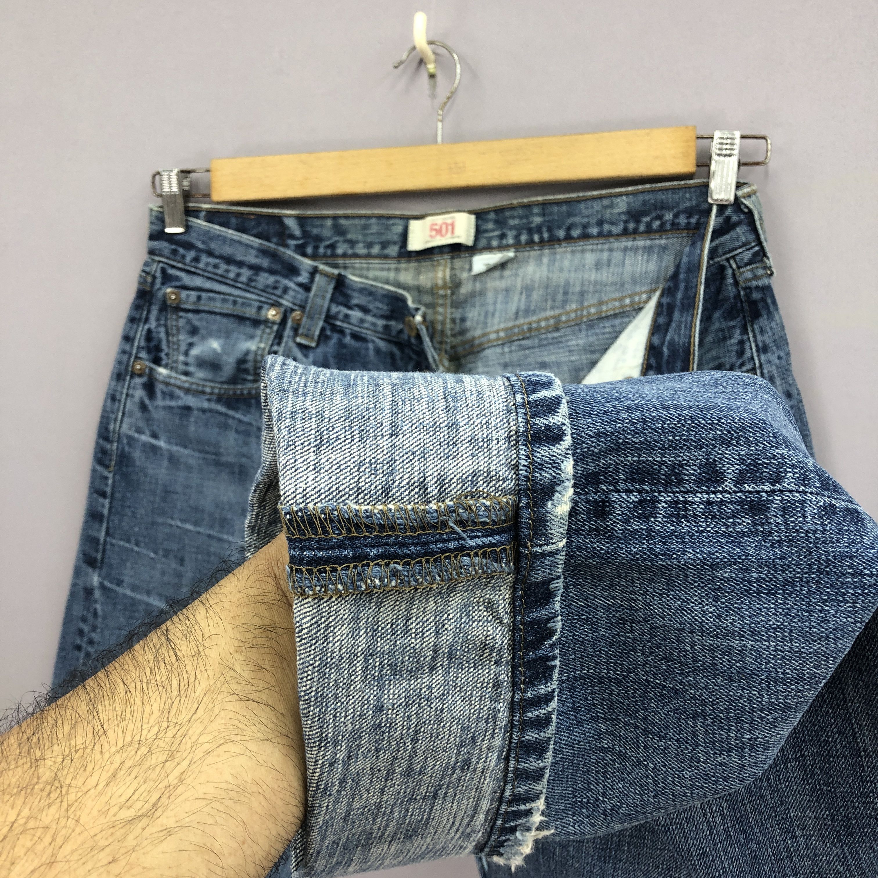 Levi's Vintage Y2K Levis 501 Jeans Levi's Light Wash Faded Denim Size US 34 / EU 50 - 8 Thumbnail