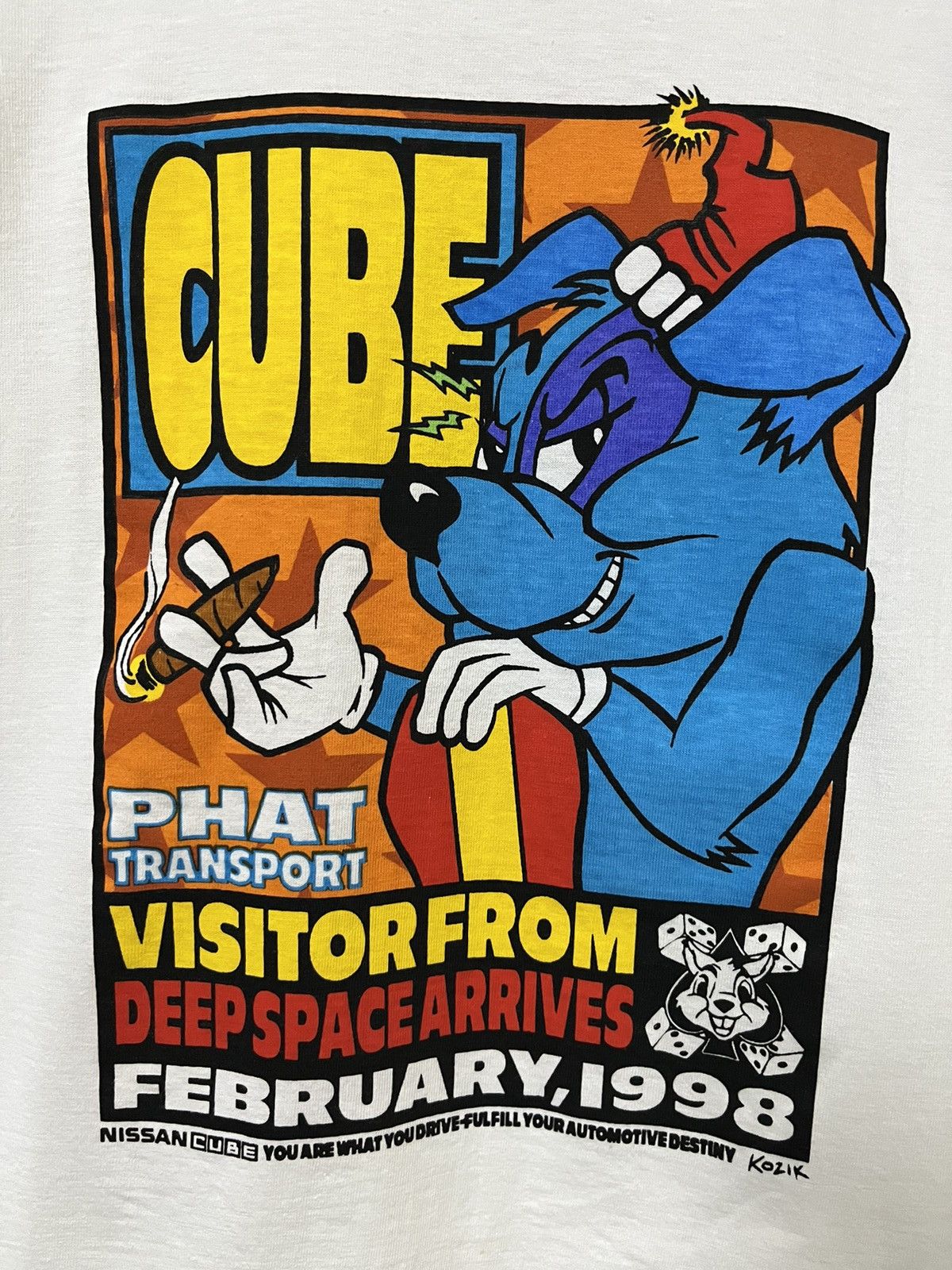 Les Artists VINTAGE 90s FRANK KOZIK NISSAN CUBE POSTER ART WORK TSHIRT Size US M / EU 48-50 / 2 - 3 Thumbnail