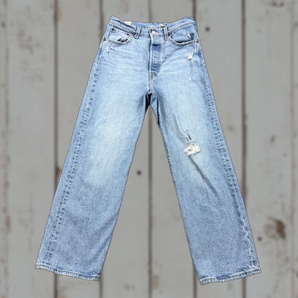 Levi's VINTAGE Levi's Ribcage Jeans Women 27 Regular High Rise Ankle Straight Denim Blue 26x27 Jeans Mens Girls Size 26" / US 2 / IT 38 - 1 Thumbnail