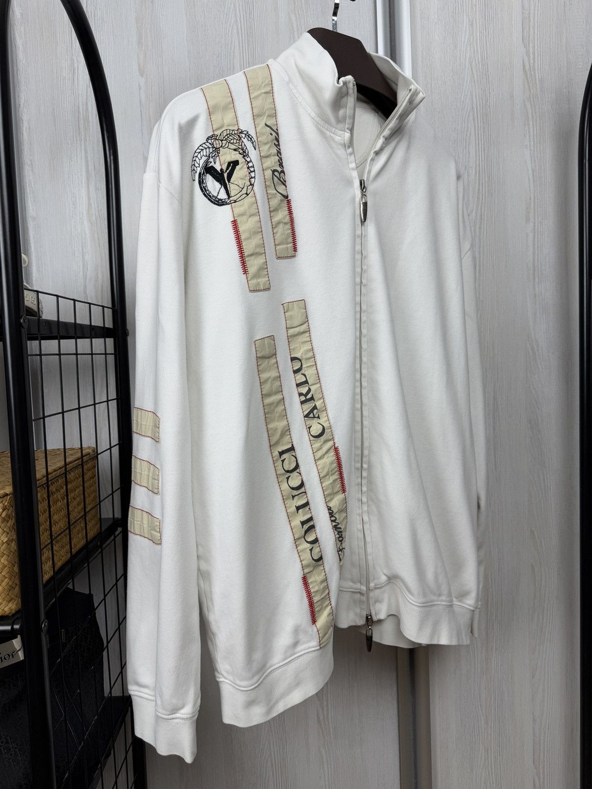 Carlo Colucci Carlo Colucci vintage white full double zip big logo sweater Size US XXL / EU 58 / 5 - 4 Thumbnail