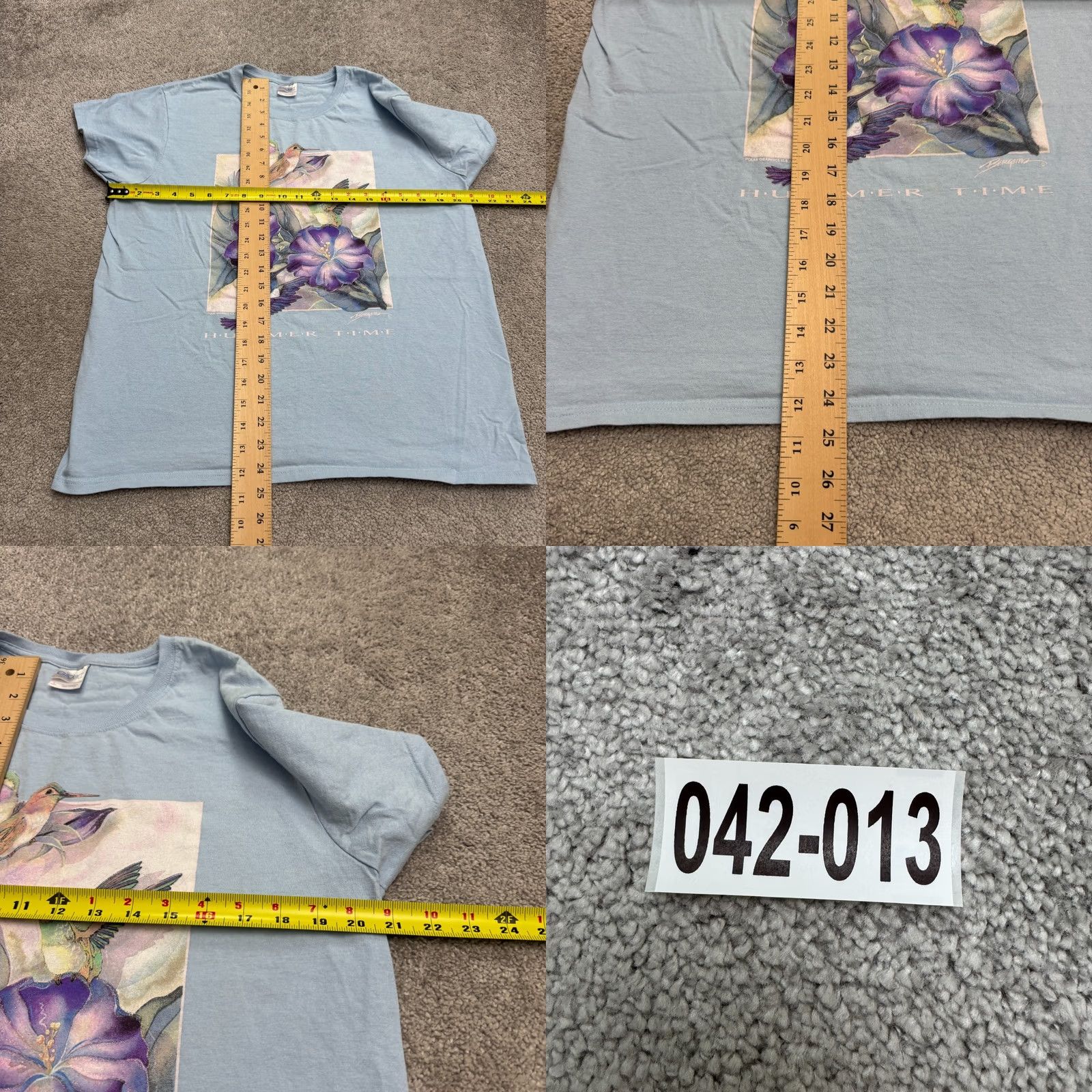 Gildan Gildan T-Shirt Womens Blue Crew Neck Short Sleeve Large Regular Fit Graphic Print Vintage: No, Basic, Casual Comfort Top Size L / US 10 / IT 46 - 8 Thumbnail