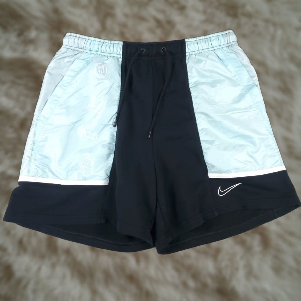 Nike Nike Shorts Women Medium Black Blue Swoosh Dri Fit Track Running Active Ladies Size 32" / US 10 / IT 46 - 1 Thumbnail