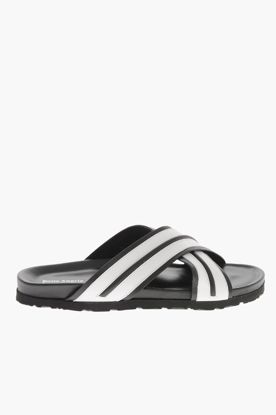 Palm Angels og1mm0226 Leather Sandals in Black & White Size US 11 / EU 44 - 1 Thumbnail