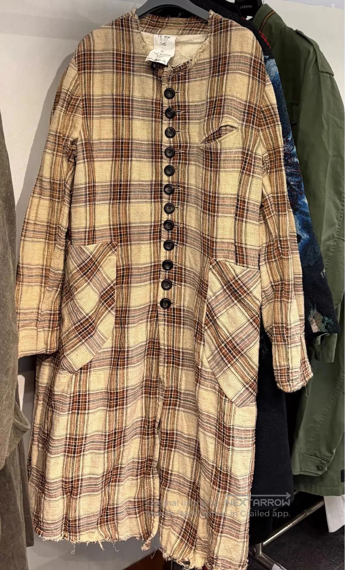 John Alexander Skelton Beige Plaid Long Button-Front Coat XL. Size US XL / EU 56 / 4 - 1 Thumbnail