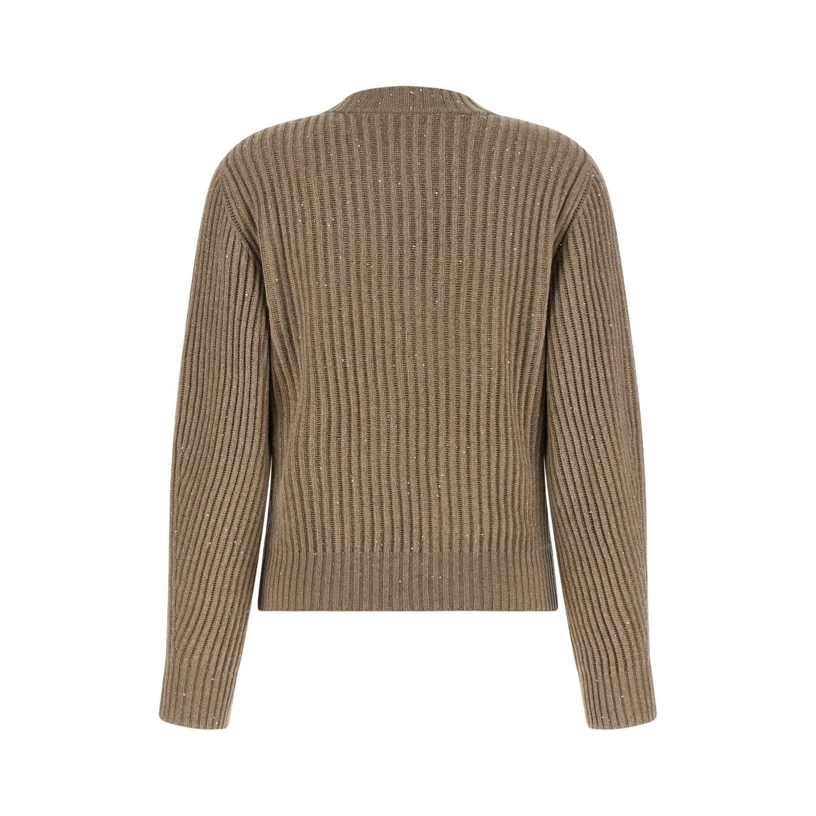 Brunello Cucinelli BRUNELLO CUCINELLI Beige Sparkling Sweater New & Authentic ( Size XS / US 0-2 / IT 36-38 - 2 Thumbnail