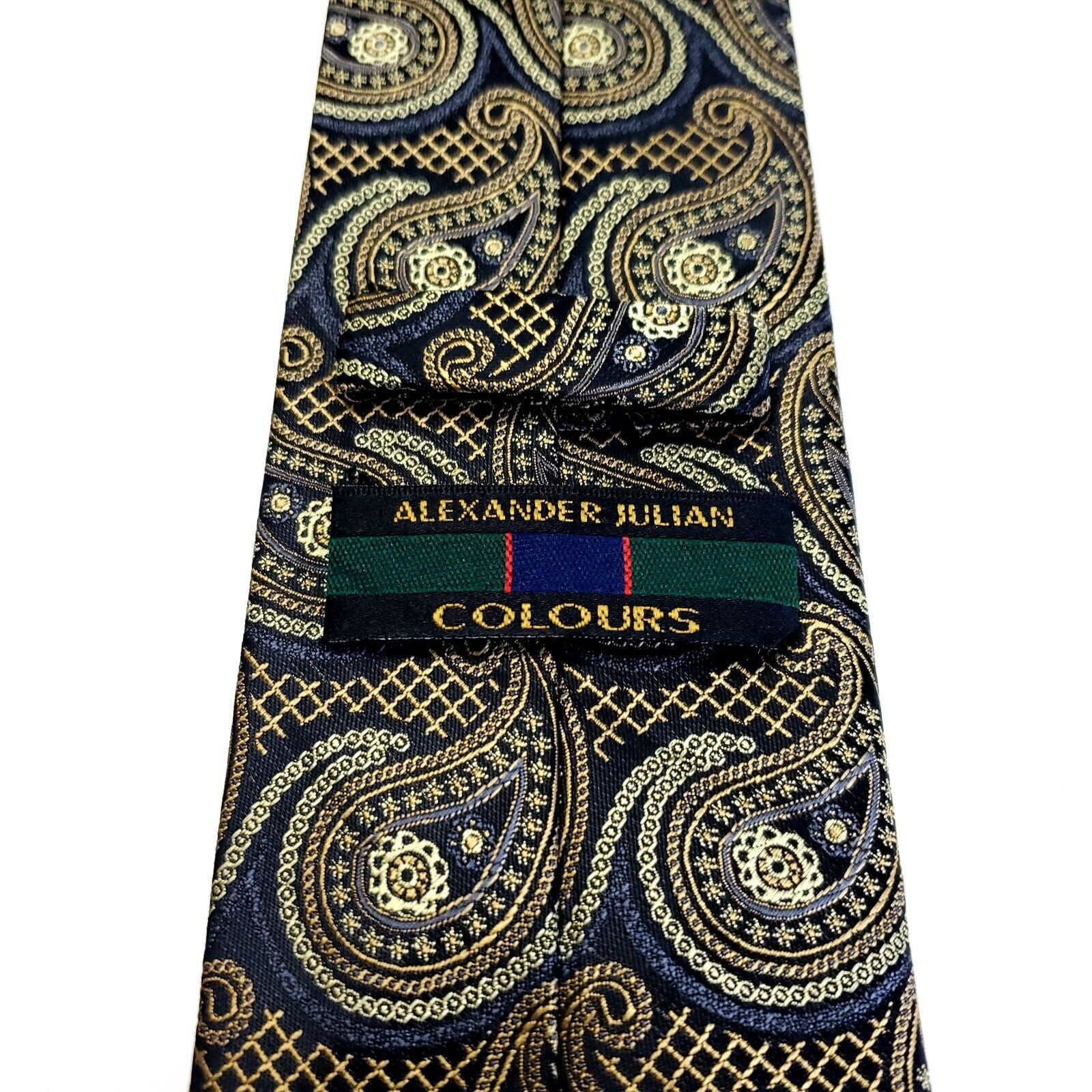 Alexander Julian Alexander Julian Colours Blue Gold Paisley Polyester Short T Size ONE SIZE - 3 Thumbnail