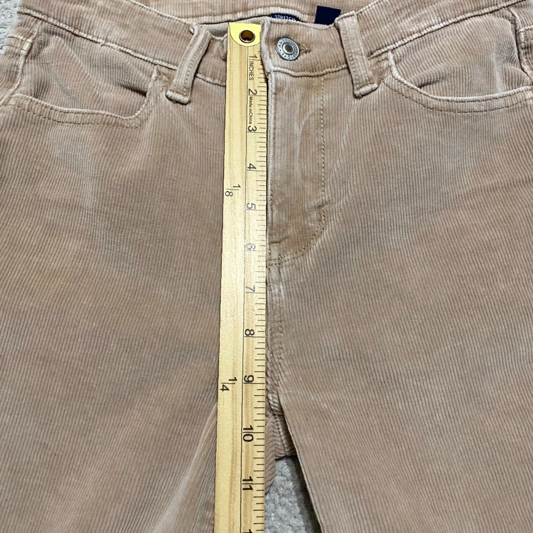 American Eagle Outfitters American Eagle Jeans Womens 0P Beige Corduroy Medium Wash High Rise Jegging Size 25" / US 0 / IT 36 - 7 Thumbnail