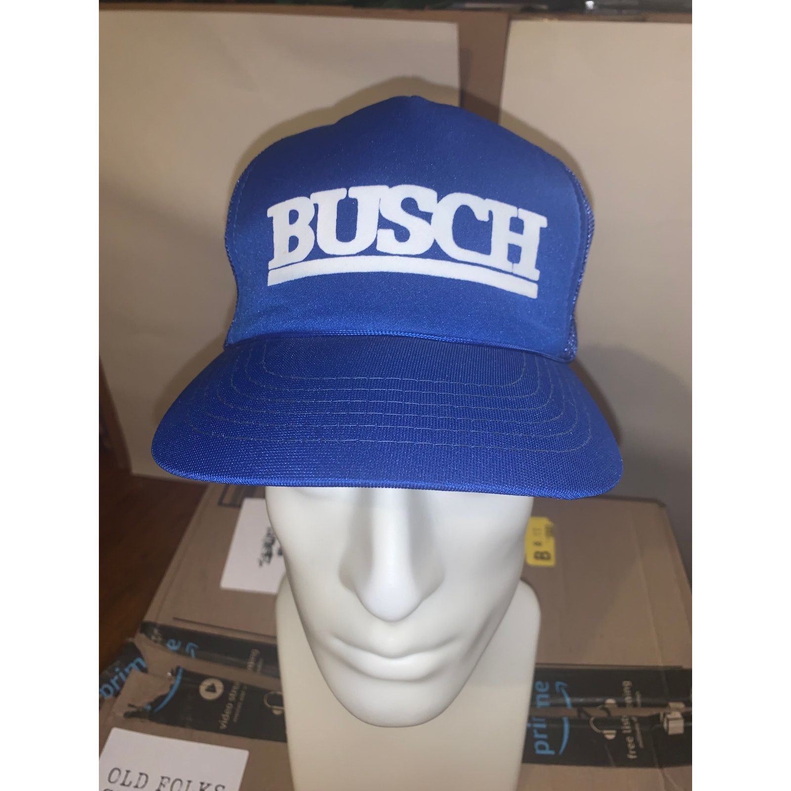 Vintage Busch Beer Trucker Hat Blue Snapback Costa Rica