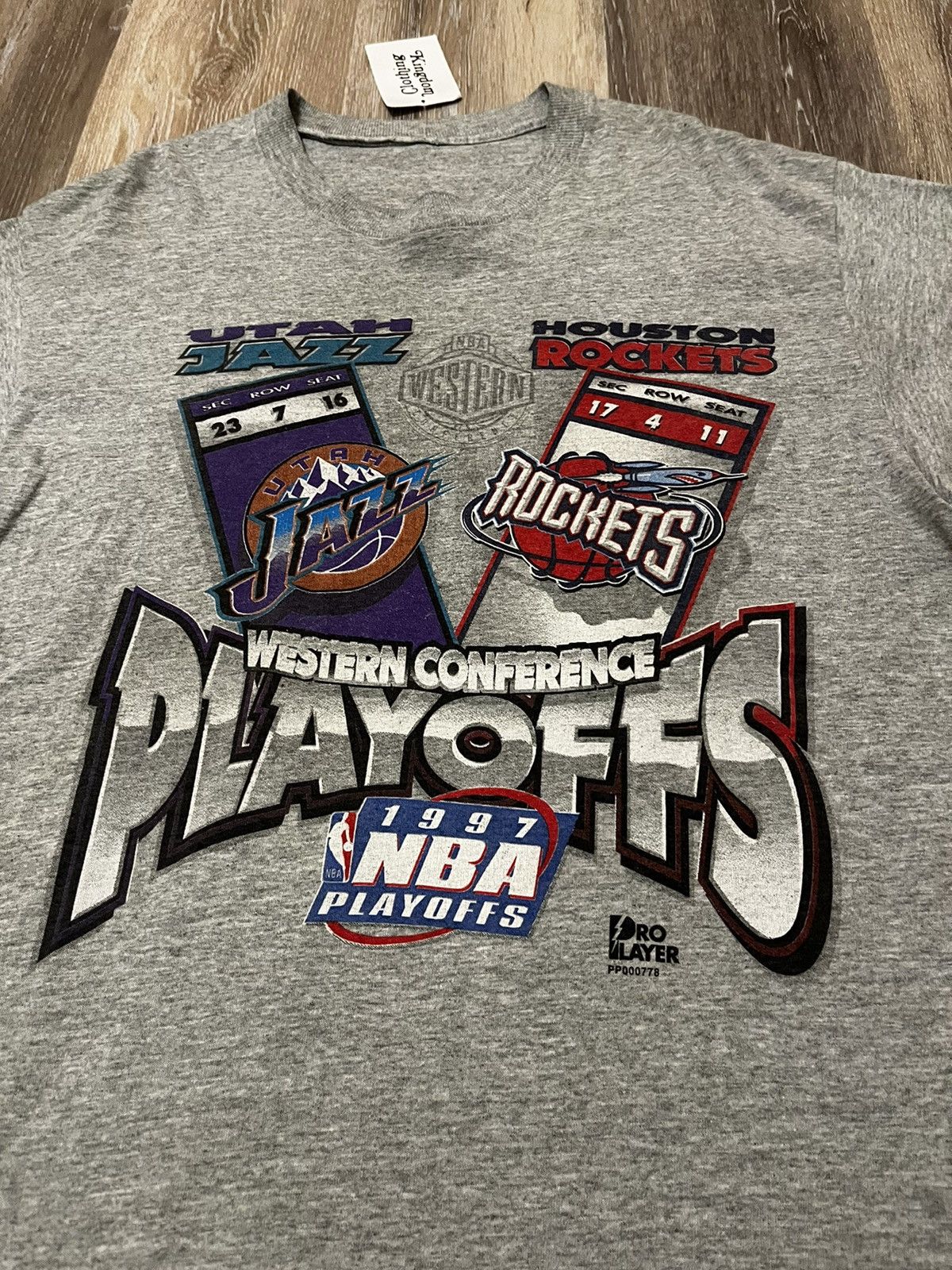 NBA 1997 NBA Jazz v. Rockets Playoffs T-Shirt Size US L / EU 52-54 / 3 - 2 Thumbnail