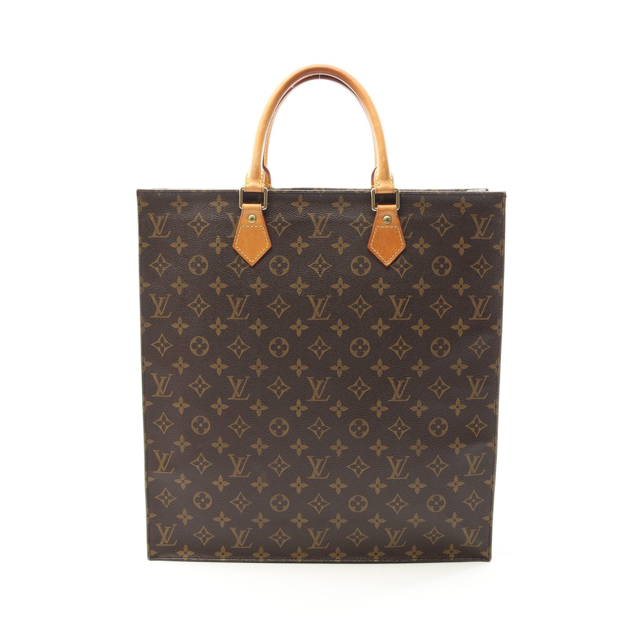 Louis Vuitton Louis Vuitton Sac Plat Monogram Handbag Tote Bag Leather Brown Size ONE SIZE - 1 Thumbnail