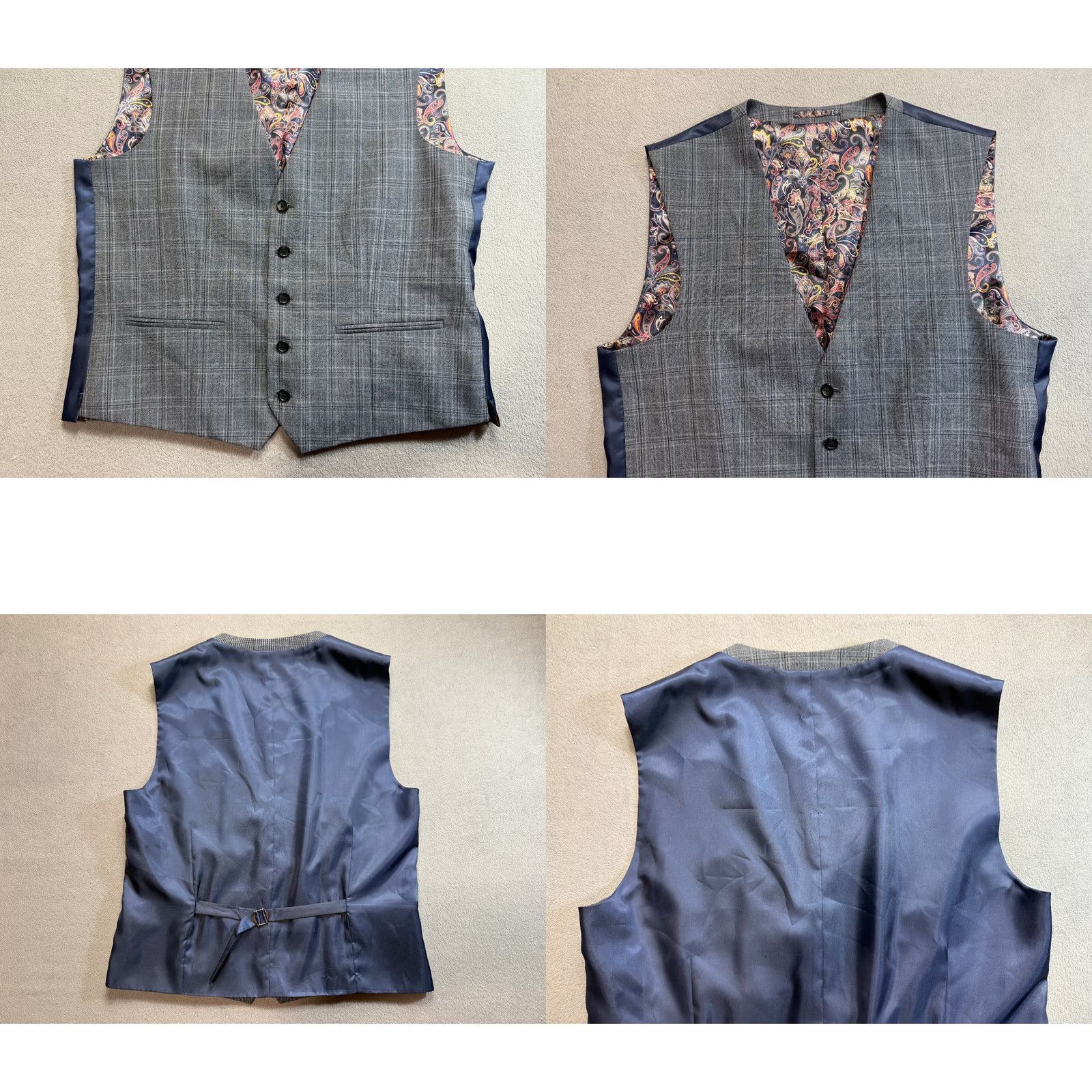 NEXT NEXT Mens 42R Gray Wool Blend Vest Waistcoat Suit Vest 3 Piece Shirt Style Size US XS / EU 42 / 0 - 8 Thumbnail