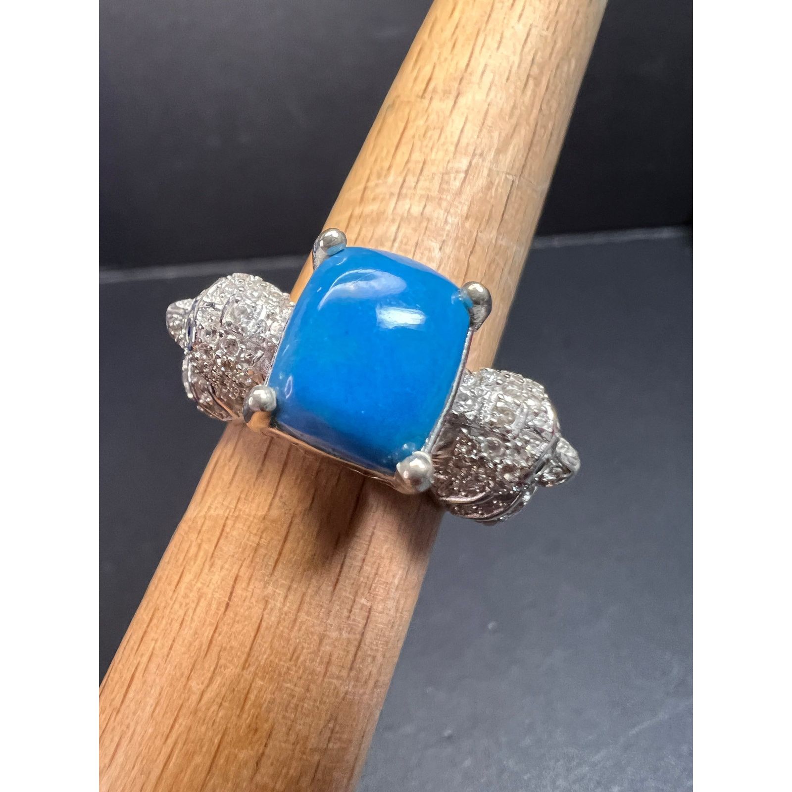 Other NEW Ceruleite and zircon seahorse ring in 925 silver size 8 Size ONE SIZE - 1 Thumbnail