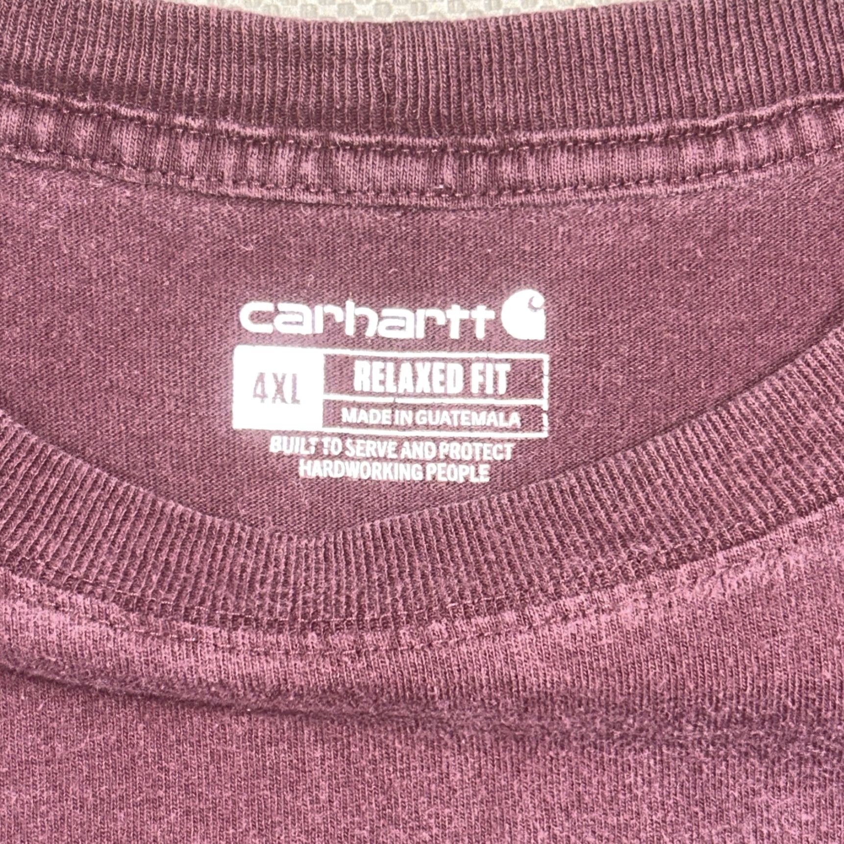 Carhartt Carhartt Shirt 4XL Maroon Red Workwear Short Sleeve T-Shirt Casual Relaxed Men’s Size US XXL / EU 58 / 5 - 3 Thumbnail