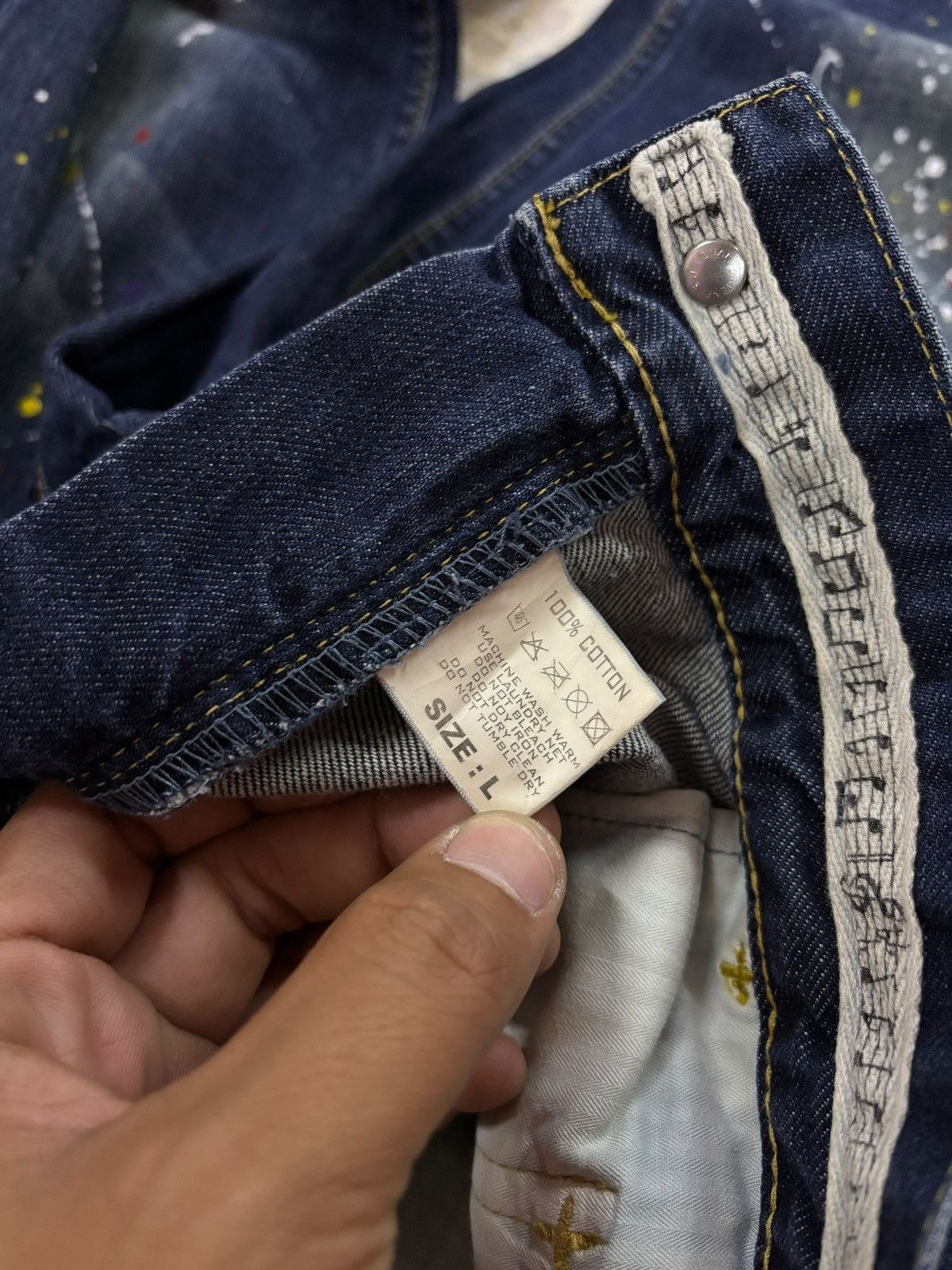Number (N)ine FW13 Number (N)ine x ATMOS Paint Splatter Jeans Size US 34 / EU 50 - 11 Thumbnail