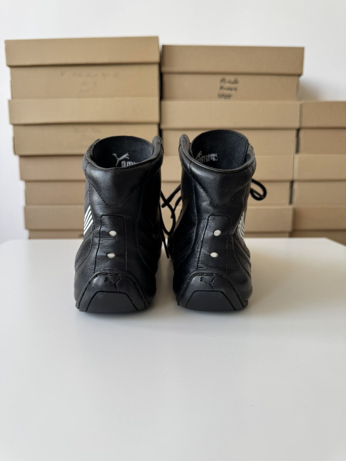 Japanese Brand × Puma × Vintage Vintage Puma Asana Black Leather Hi Top Sneakers Y2K Size US 8.5 / IT 38.5 - 7 Thumbnail
