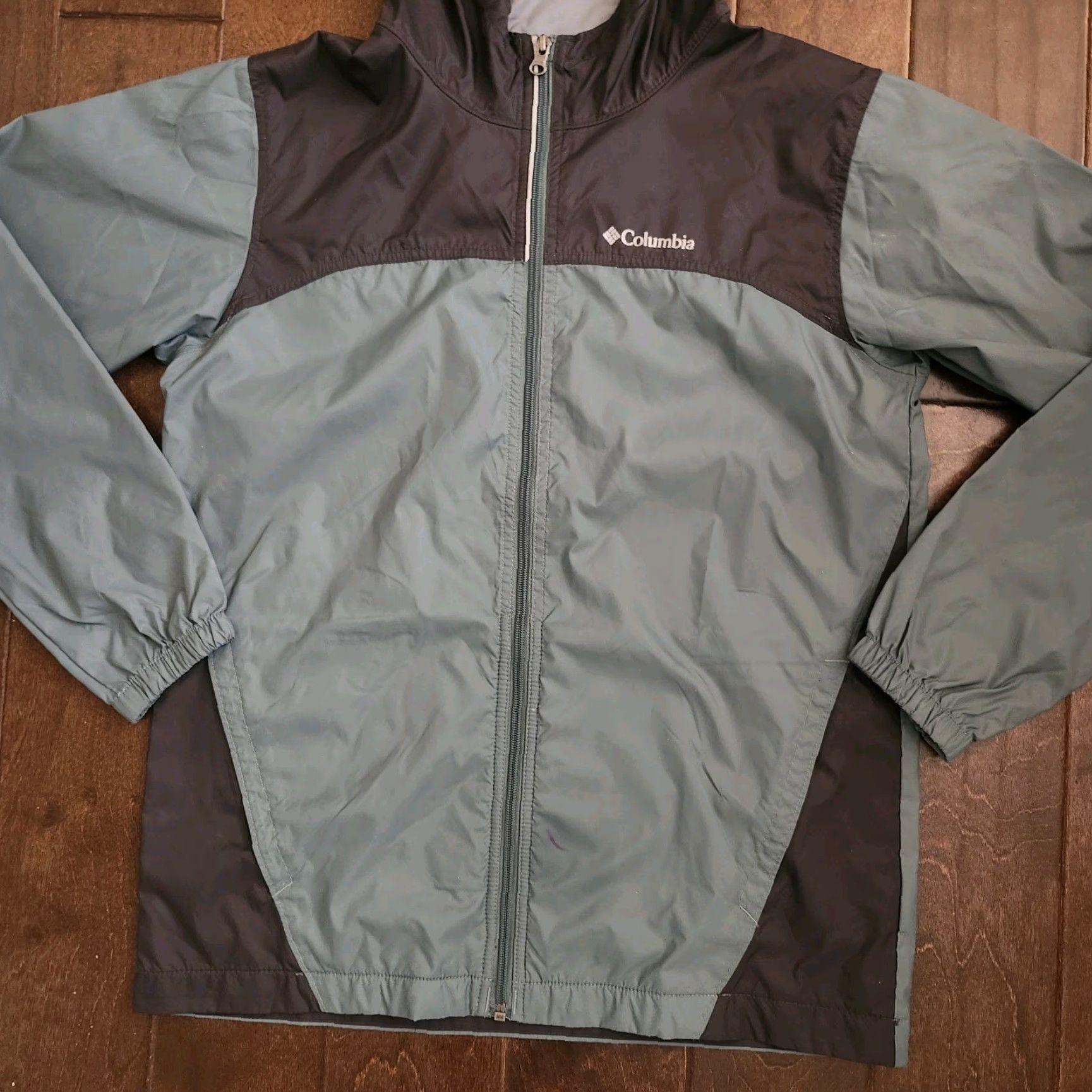 Vintage Columbia Windbreaker Jacket Gray Full Zip Hooded Lightweight Women's XL Outdoor Travel Casual Size XL / US 12-14 / IT 48-50 - 4 Thumbnail