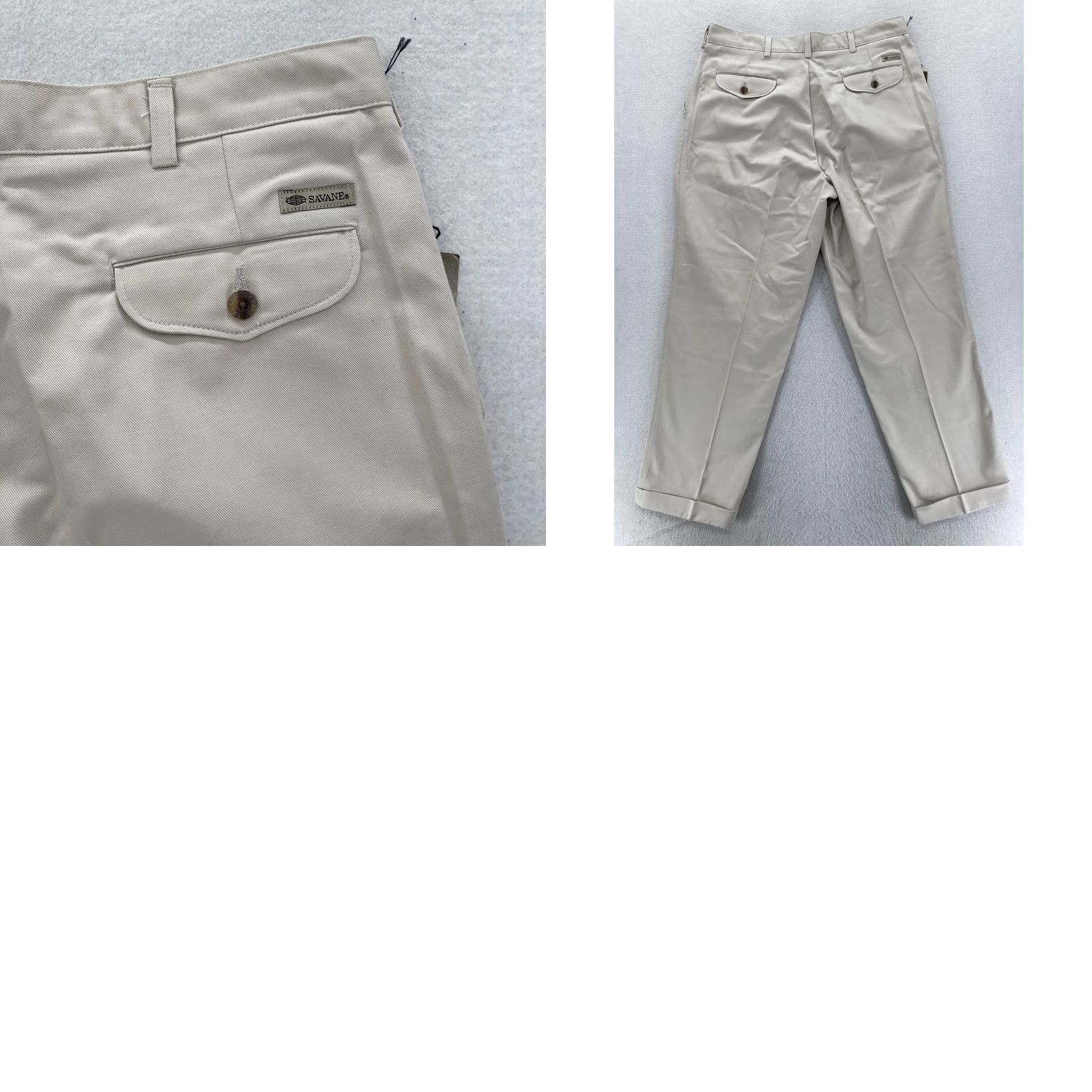 Savane Savane Khaki Pants Mens 36x29 Gray Pleated Classic Tapered Leg Wrinkle Resist Size US 36 / EU 52 - 9 Thumbnail