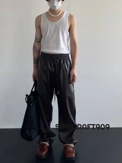 VIBE Track Faux Leather Pants Size US 30 / EU 46 - 4 Thumbnail