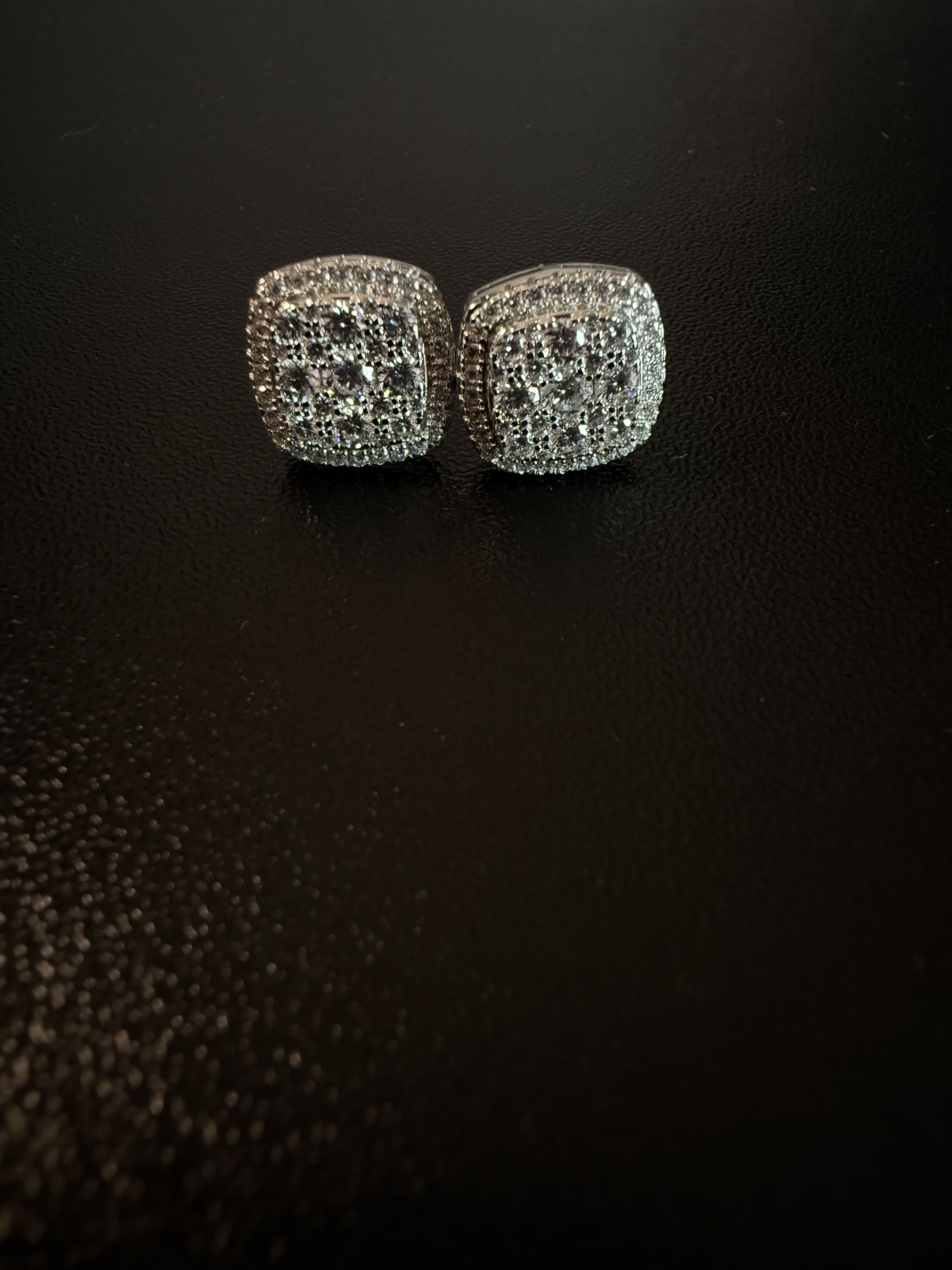 Other Square ice cross men’s Moissanite 925 silver earrings Size ONE SIZE - 6 Thumbnail