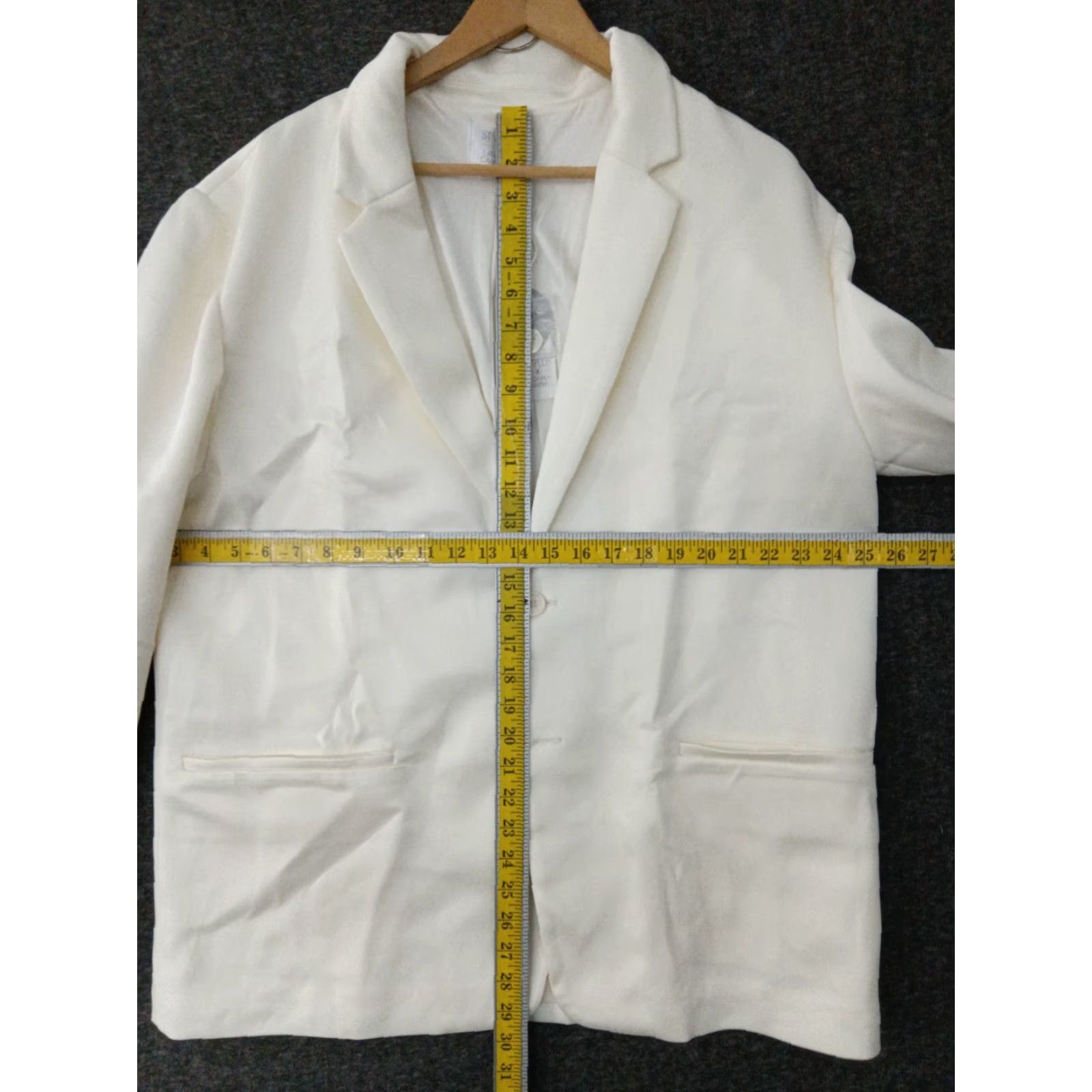 Vintage Stylus Jacket XL Ivory Two-Button Single-Breasted Formal 2 Piece Men’s Suit Jacket & Coat Size 46R - 4 Thumbnail