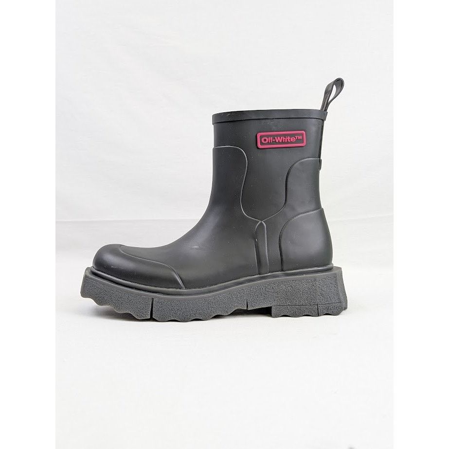Off-White o1rshd1 Logo Sponge Rubber Boots in Black Violet Size US 8 / EU 41 - 1 Thumbnail