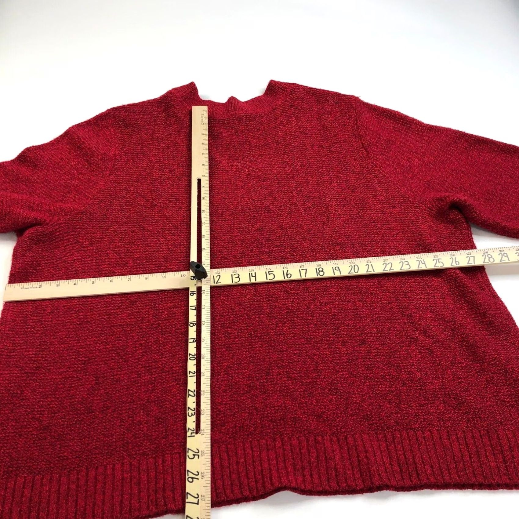 J. Jill J. Jill 4X Knit Relaxed Women's Deep V-Neck Pullover Boxy Sweater Red Size XXL / US 16-18 / IT 52-54 - 5 Thumbnail