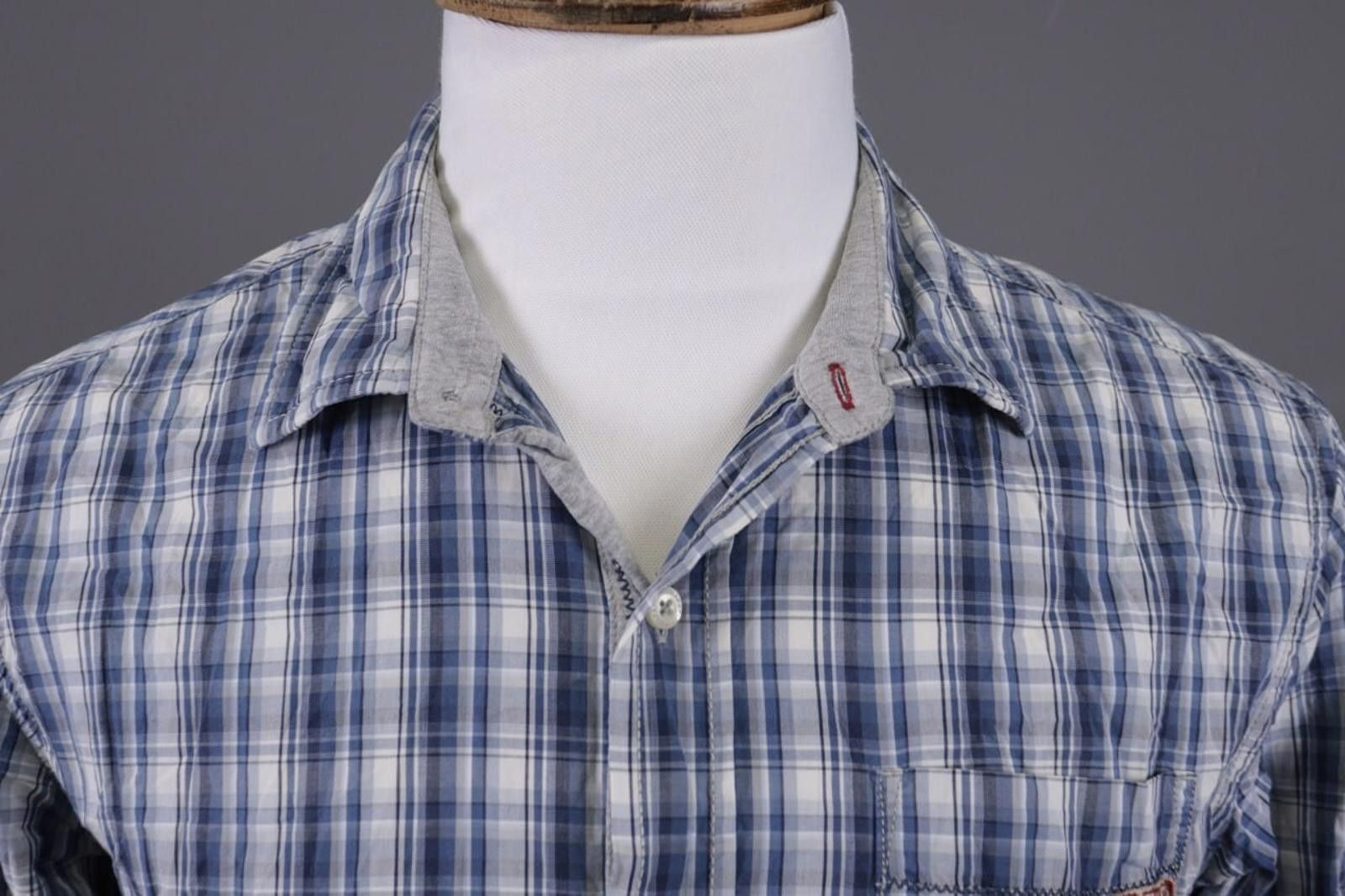 Napapijri Napapijri Geographic Blue Check Button Down Shirt Size L Size US L / EU 52-54 / 3 - 3 Thumbnail