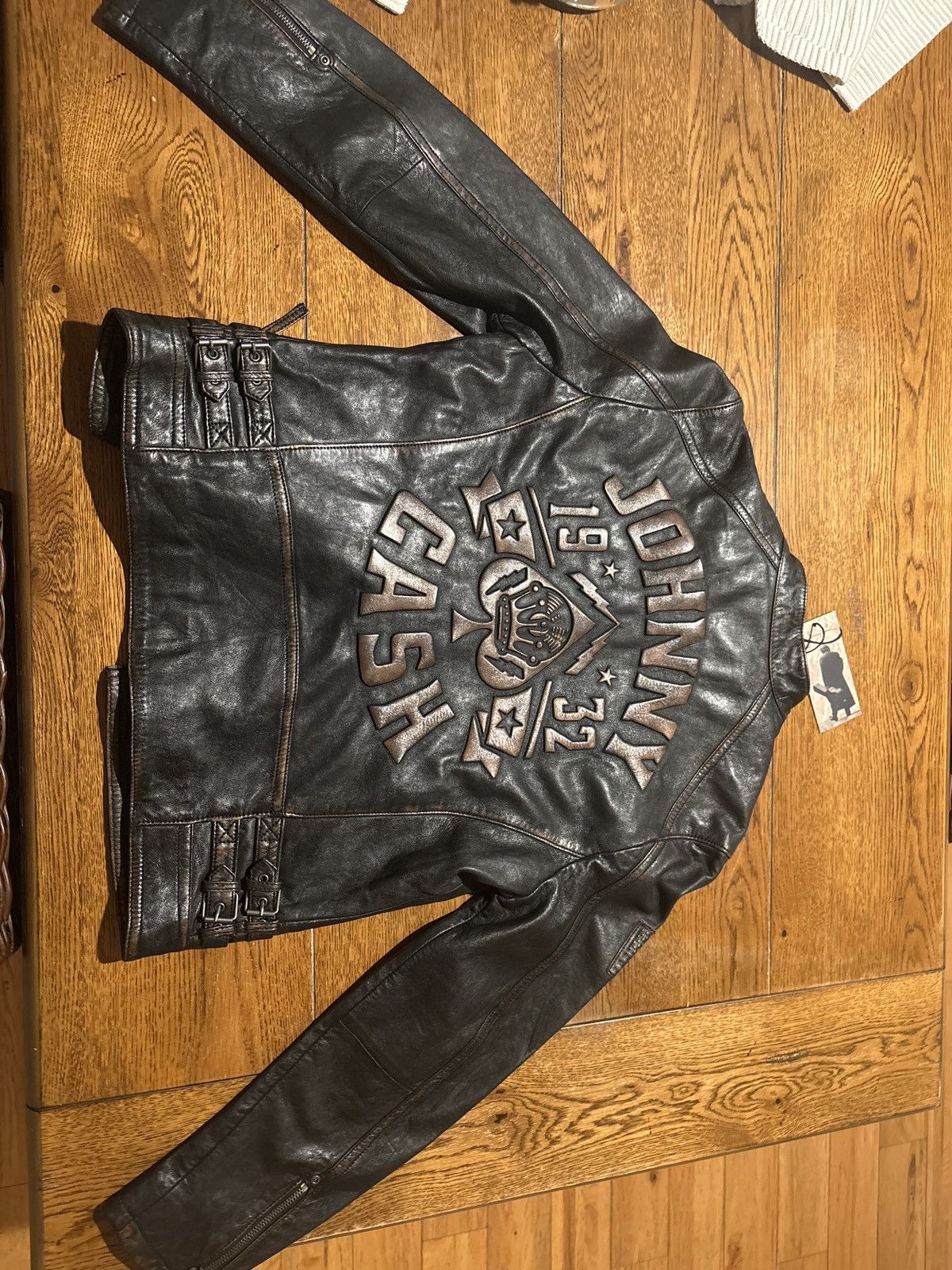 Gypsy Johnny Cash Gypsy Black Leather Jacket (XL) Size US XL / EU 56 / 4 - 2 Thumbnail