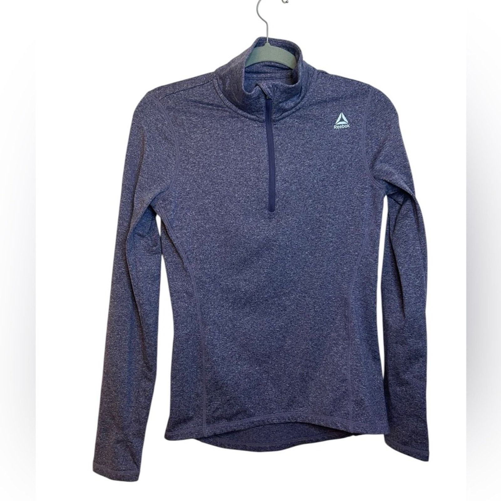 Reebok Reebok Purple Long Sleeve Fleece Quarter Zip Active Top Size XS / US 0-2 / IT 36-38 - 1 Thumbnail