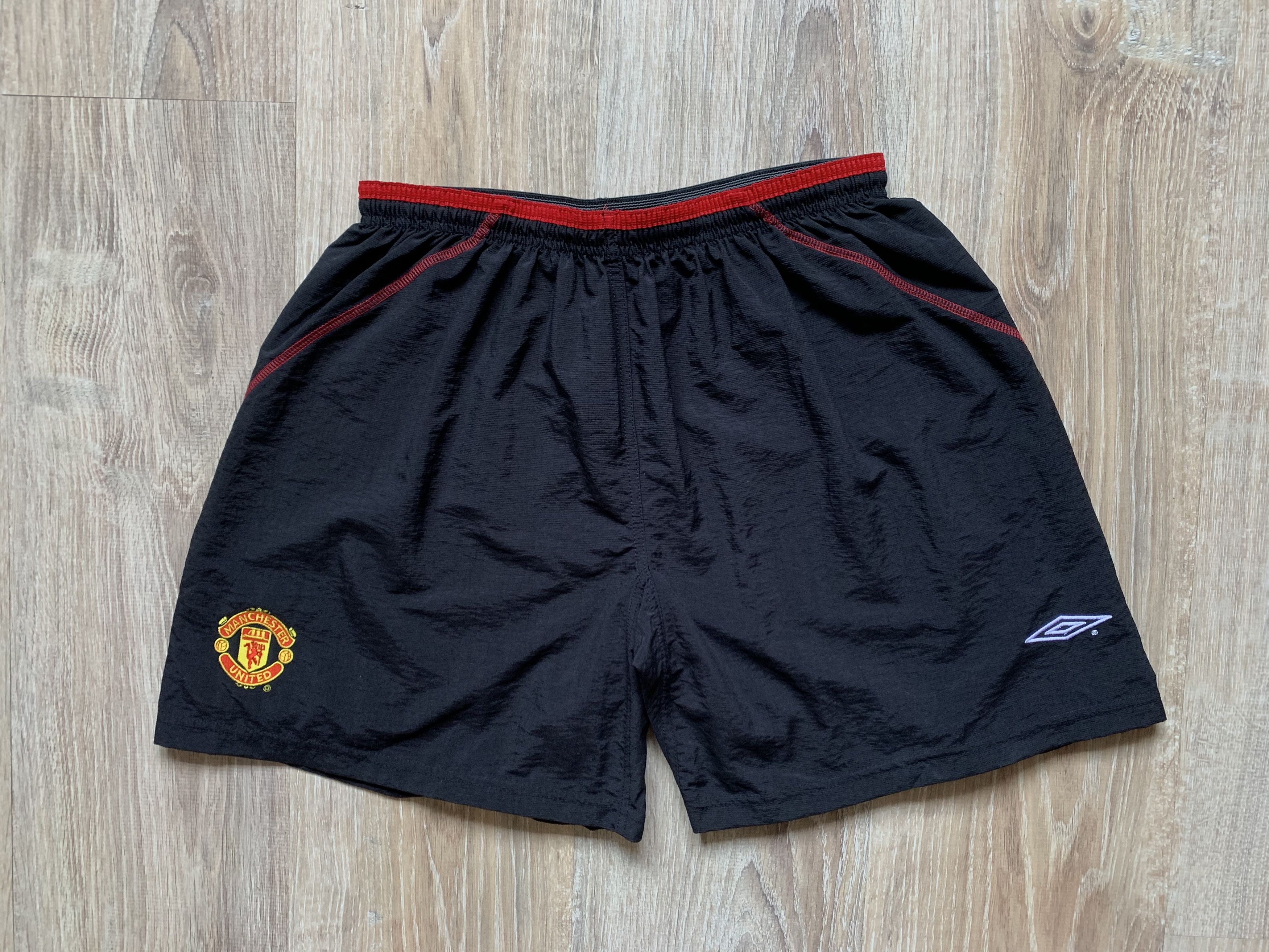 image of Manchester United Football Shorts in Black, Men's (Size 32)