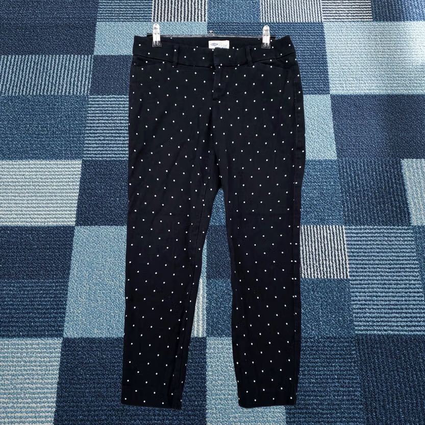 Old Navy Old Navy Pants Womens Pixie Black Straight Leg Polka Dots Flat Front Size 4 Regular Size 29" - 1 Thumbnail